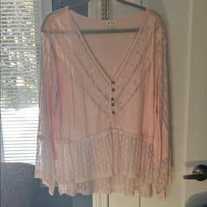 Pink Pol beautiful lace blouse. Worn once and found in my closet. Ptp 22need 23